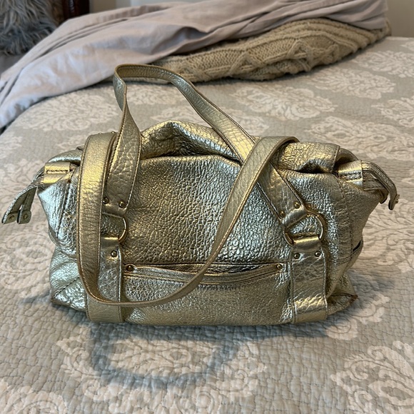 Michael Kors Austin Large Leather Satchel, Pale Gold - Picture 5 of 9